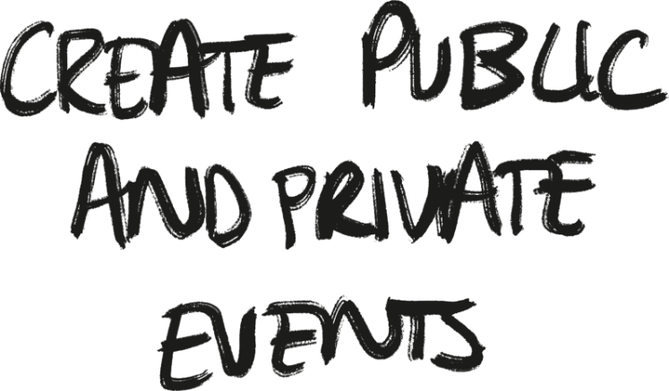 create public and private events
